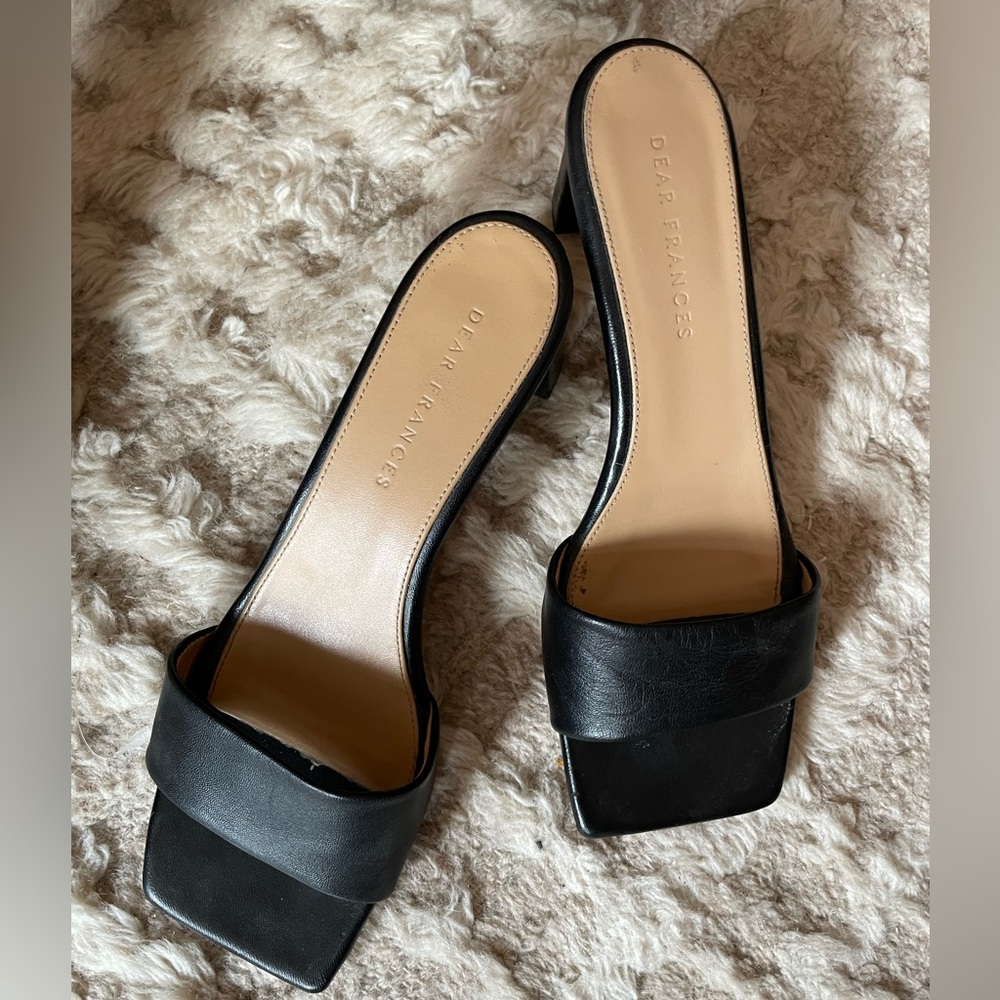 Dear Frances Black Leather Heels - Picture 2 of 3